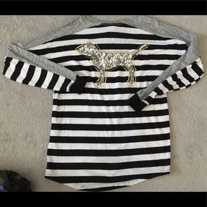 NWOT VS Pink Long Sleeve Campus Tee